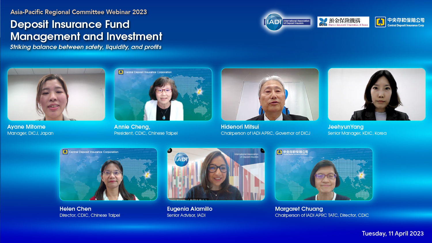 SongpolScreenshot of CDIC President Ms. Annie Cheng, Chairperson of APRC and Governor of DICJ Mr. Hidenori Mitsui and other speakers.