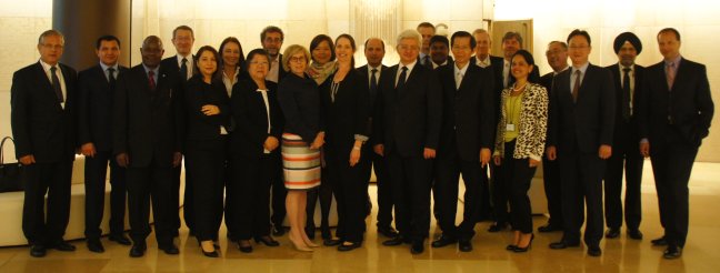 Group photo of CDIC Executive Vice President Mr. William Su （the 4th from the right in the first row） and other Executive Council members of the IADI. 