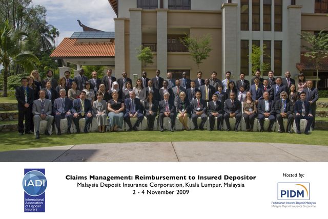 A group Photo of participants: CDIC EVP Mr.Robert Chen （5th from the left of the 3rd row）, Director of Legal Affairs Office Mrs. Grace Lee （7th from the right of the 2nd row）, and Director of Resolution Department Mrs. Annie Jen （8th from the right of the 2nd row）.