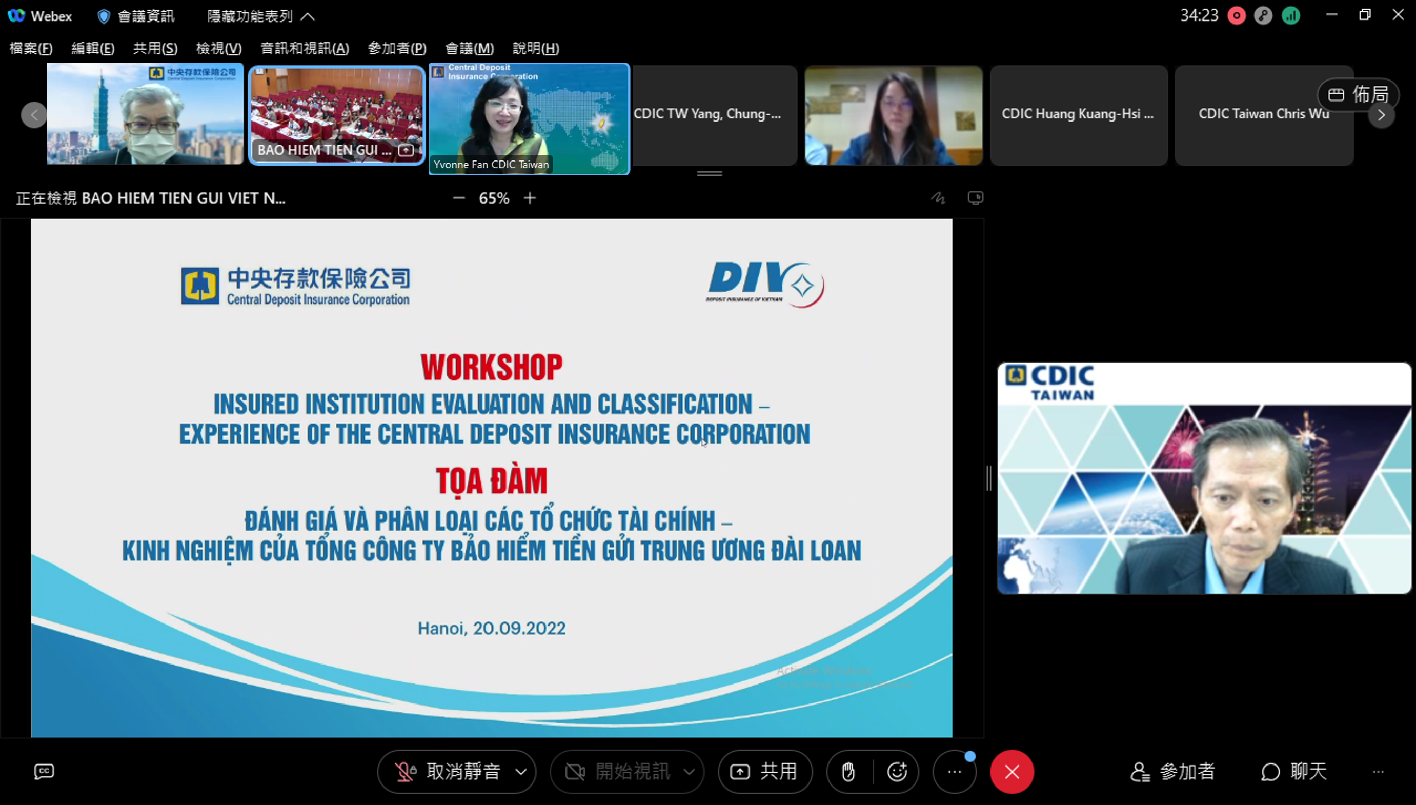 Screenshots of DIV-CDIC virtual Workshop